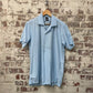 Vintage 1970s 1980s Baby Blue Button Up Leisure Shirt