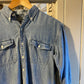 1990s Blue Long Sleeve Denim Button Shirt