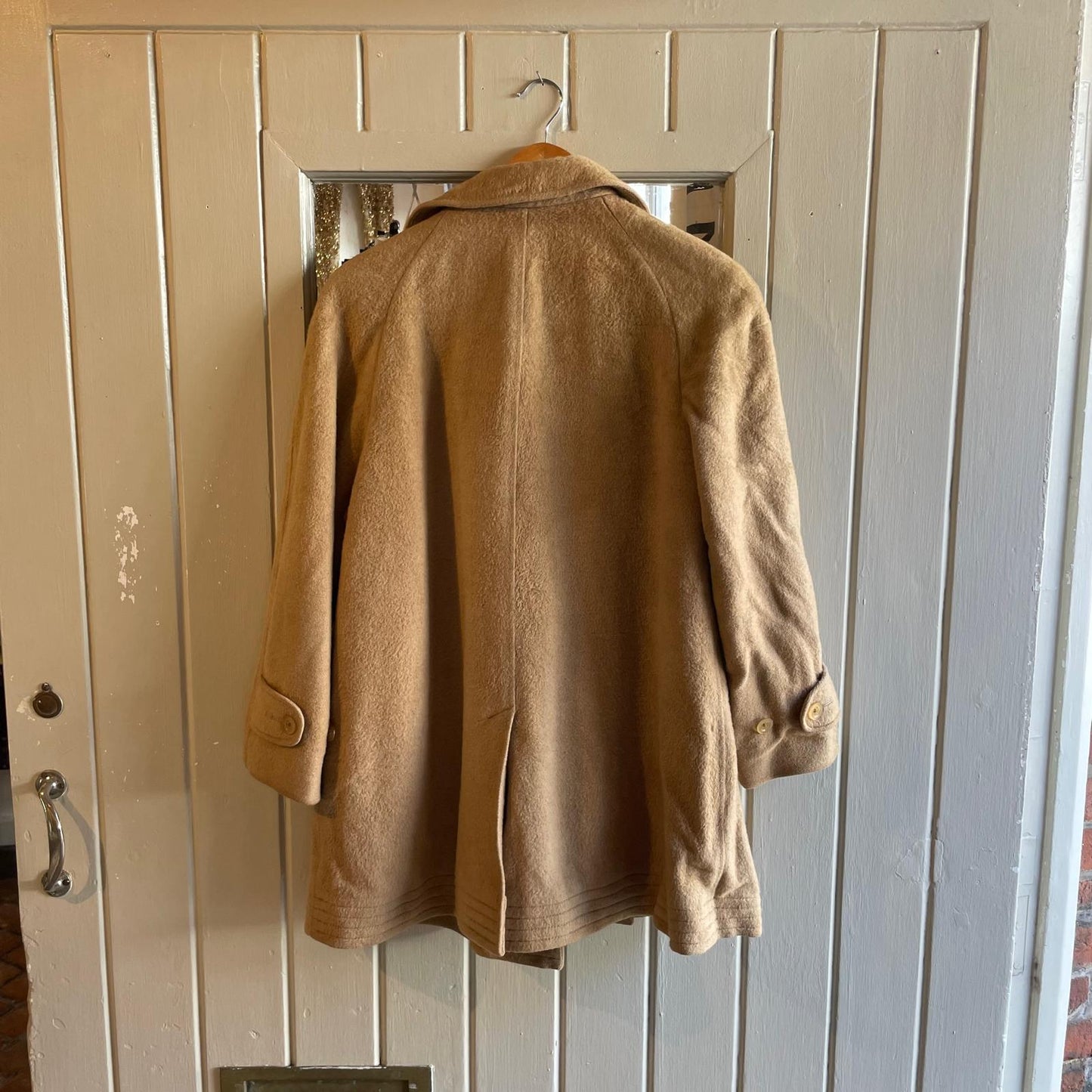 1980s Beige Aquascutum Wool Mid Length Coat