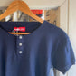 Vintage 70s/80s Navy Cotton Button Henley Top