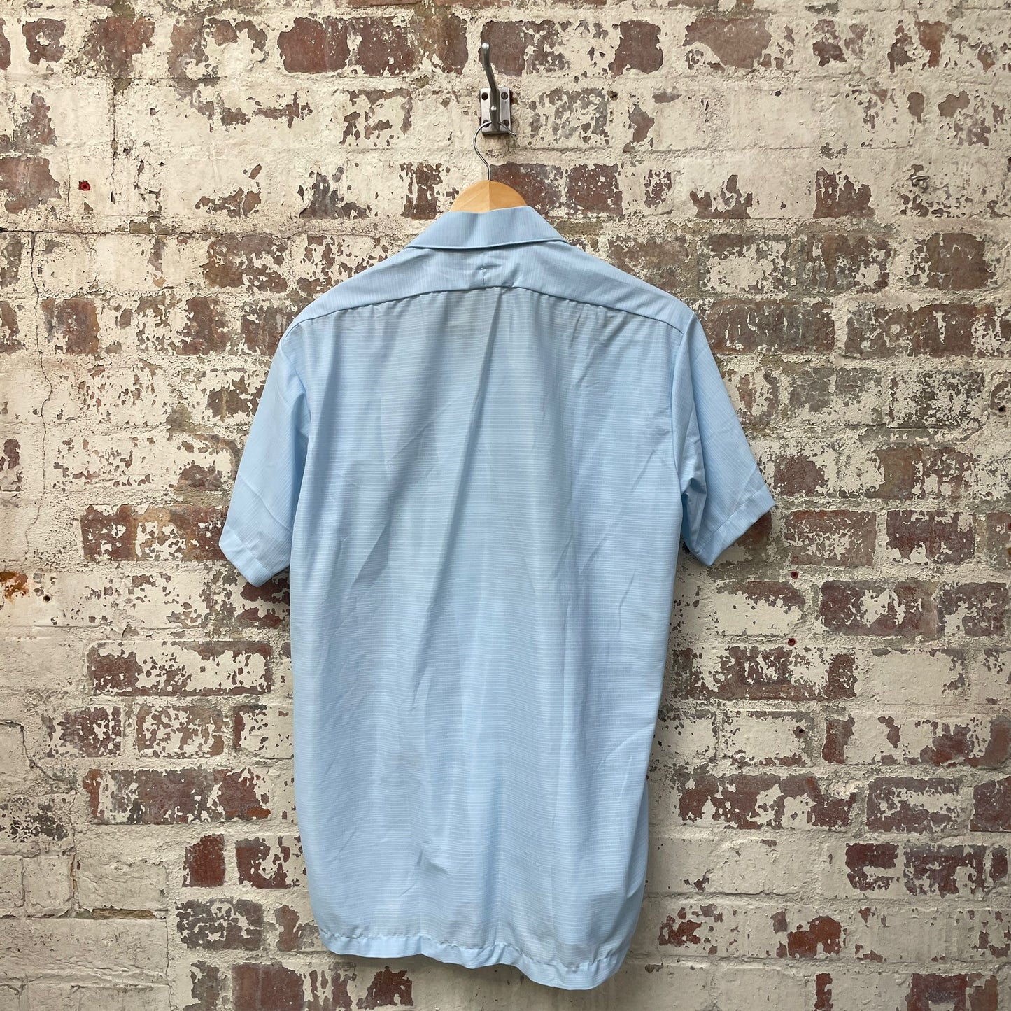 Vintage 1970s 1980s Baby Blue Button Up Leisure Shirt