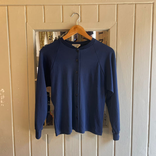 Vintage 60s/70s Navy Bri Nylon British Cardigan Jumper