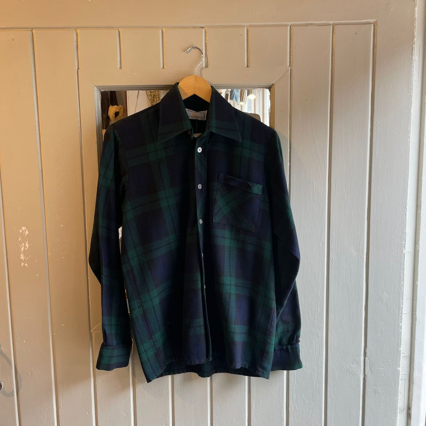 1970s Wool Pringle Gingham Long Sleeve Shirt