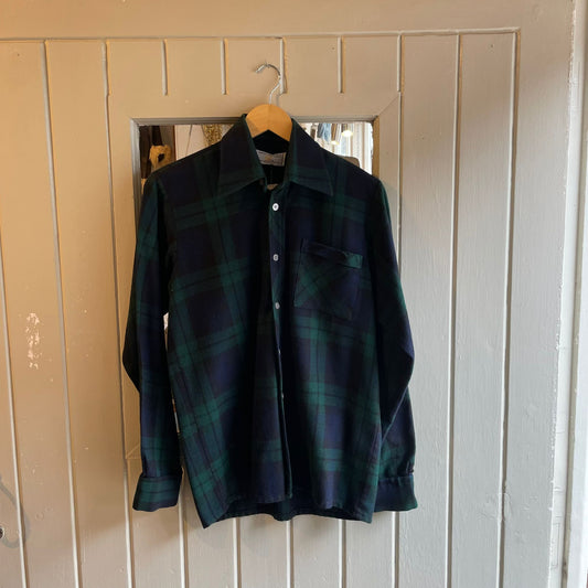 1970s Wool Pringle Gingham Long Sleeve Shirt