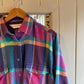 1980s Multicoloured Flannel Pop Up Shirt