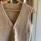 1960s Beige Wool Knitted Vest Tank Top Jumper