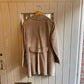 1960s 1970s Beige Suede Leather Button Coat