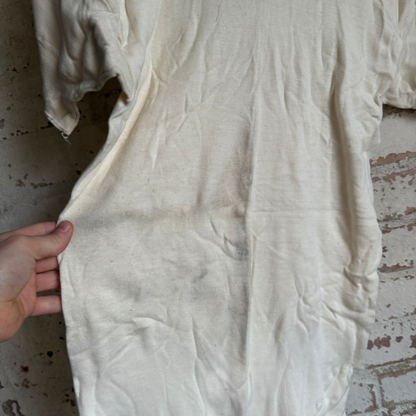 1940s Beige Thermal British Grandad T-Shirt