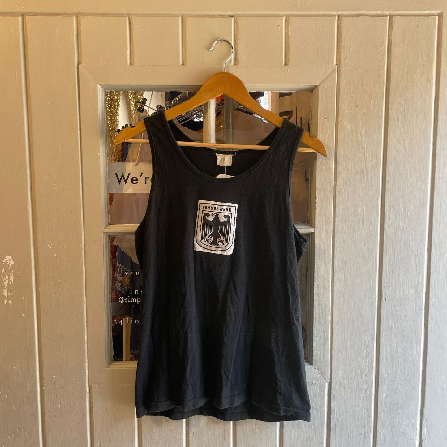 Vintage 70s/80s Black German Military Vest Top