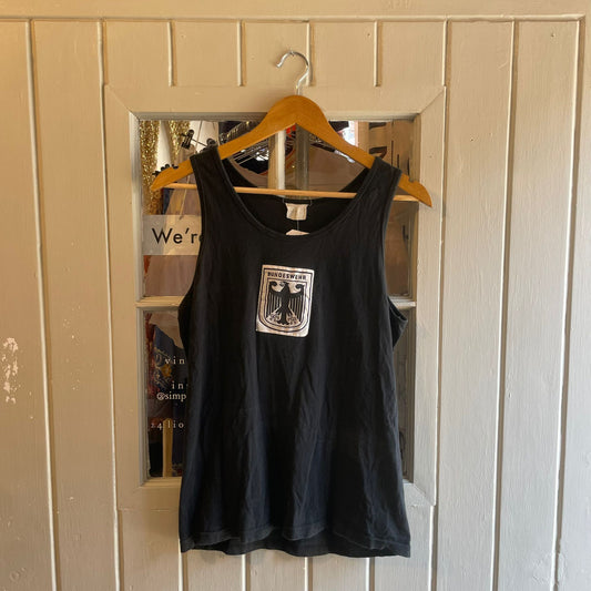Vintage 70s/80s Black German Military Vest Top