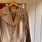 1960s 1970s Beige Suede Leather Button Coat