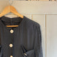 1940s Black Spotted Rayon Dress