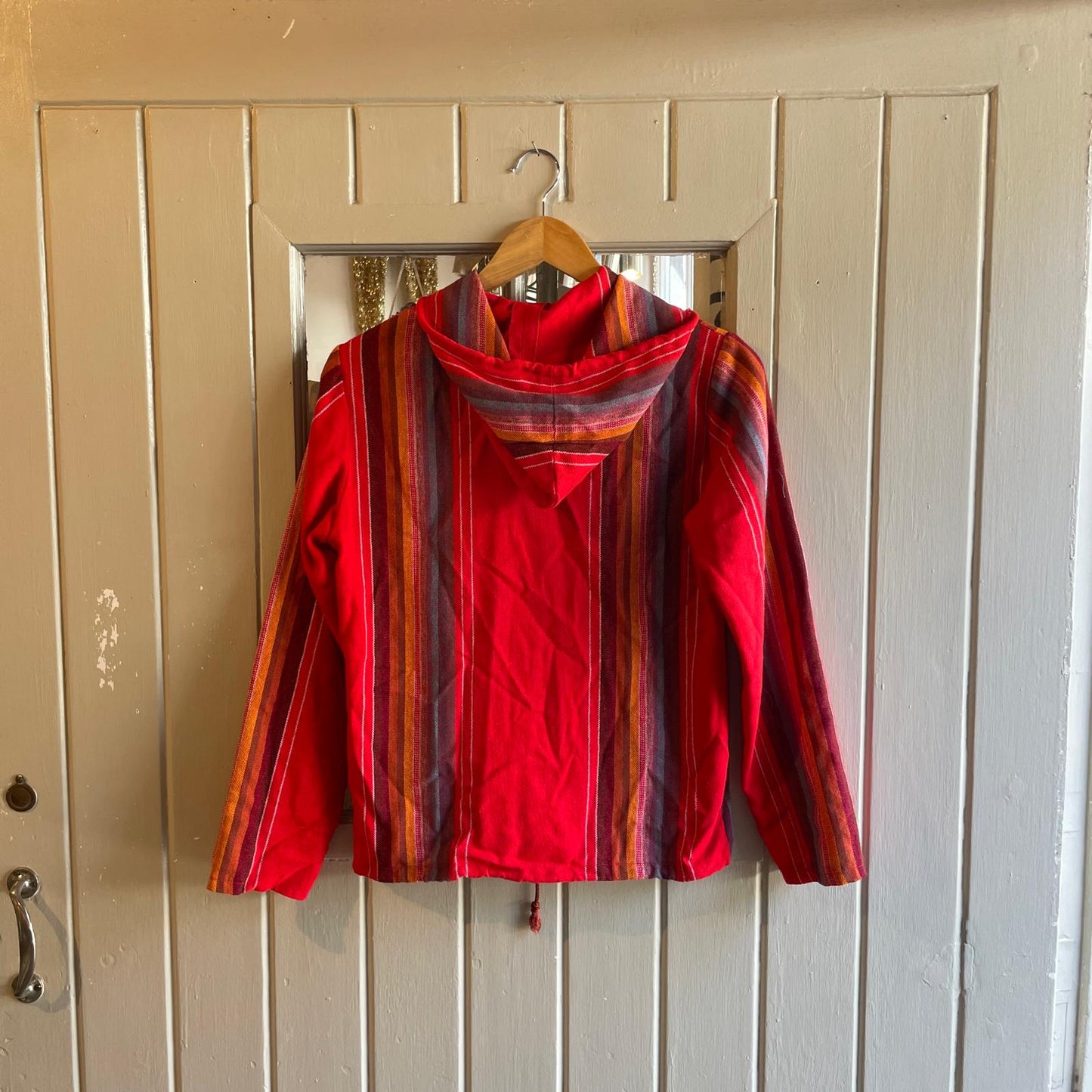 1970s Red Knitted Zip Up Hoodie Jumper