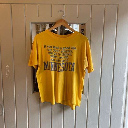 1980s Yellow Minnesota Graphic T-shirt
