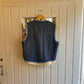1970s Navy Denim Sheepskin Lined Vest Gilet