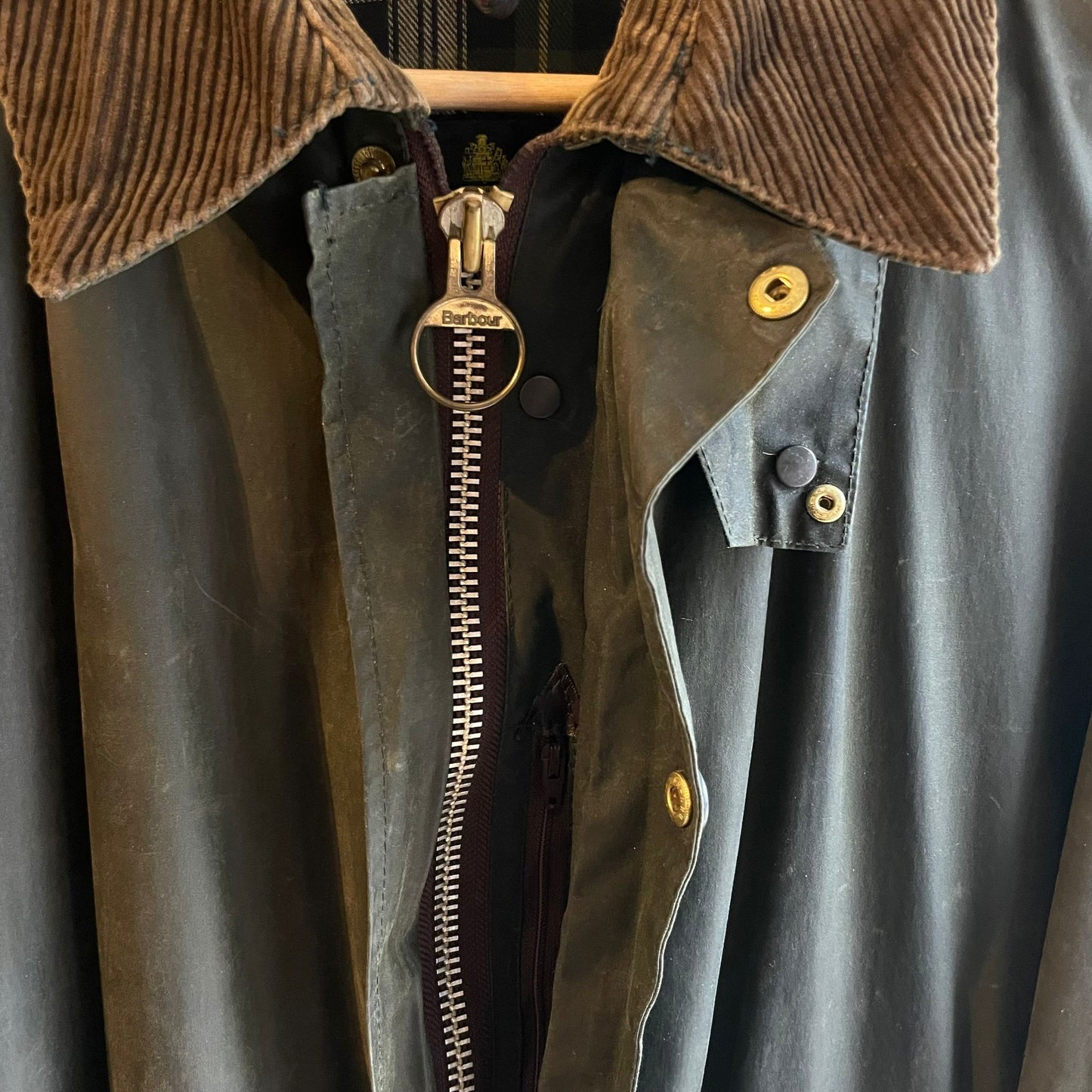 Vintage 1990s Black Barbour Border Wax Jacket