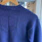 1970s , 80s Navy Wool Fisherman Patterned Guernsey Jumper
