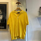 Vintage 1970s 1980s Yellow Towelling Polo Shirt Top