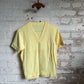 1960s Yellow Wool Knitted V-Neck top
