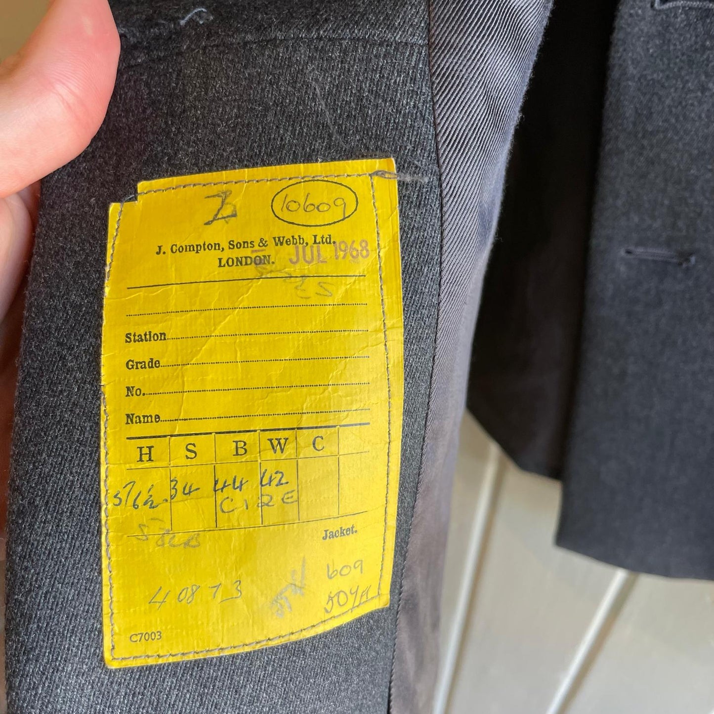 Vintage 60s/70s Grey Double Breasted British Rail Work Blazer Jacket
