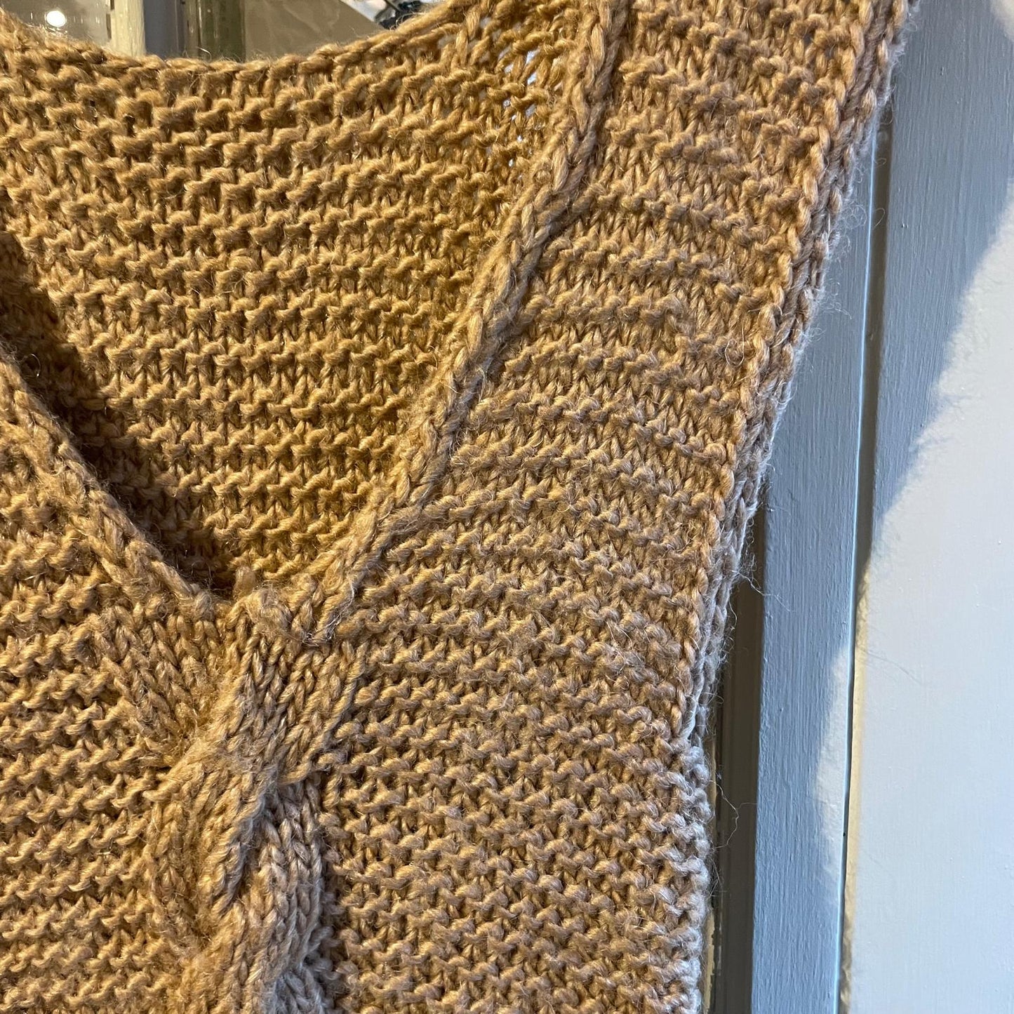 1960s 1970s Beige Knitted Vest Tank Top Jumper
