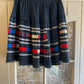 1970s Dark Navy Patterned Skirt