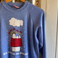 1970s Blue Raglan Snoopy Graphic Sweatshirt Jumper