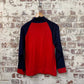 1980s Red and Navy Zip Up Track Top Jacket