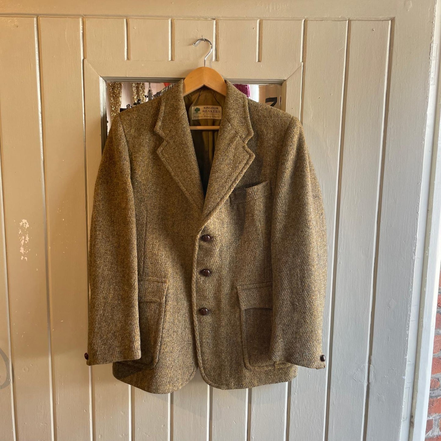 Vintage 70s/80s Checkered Tweed Meakers Blazer Jacket