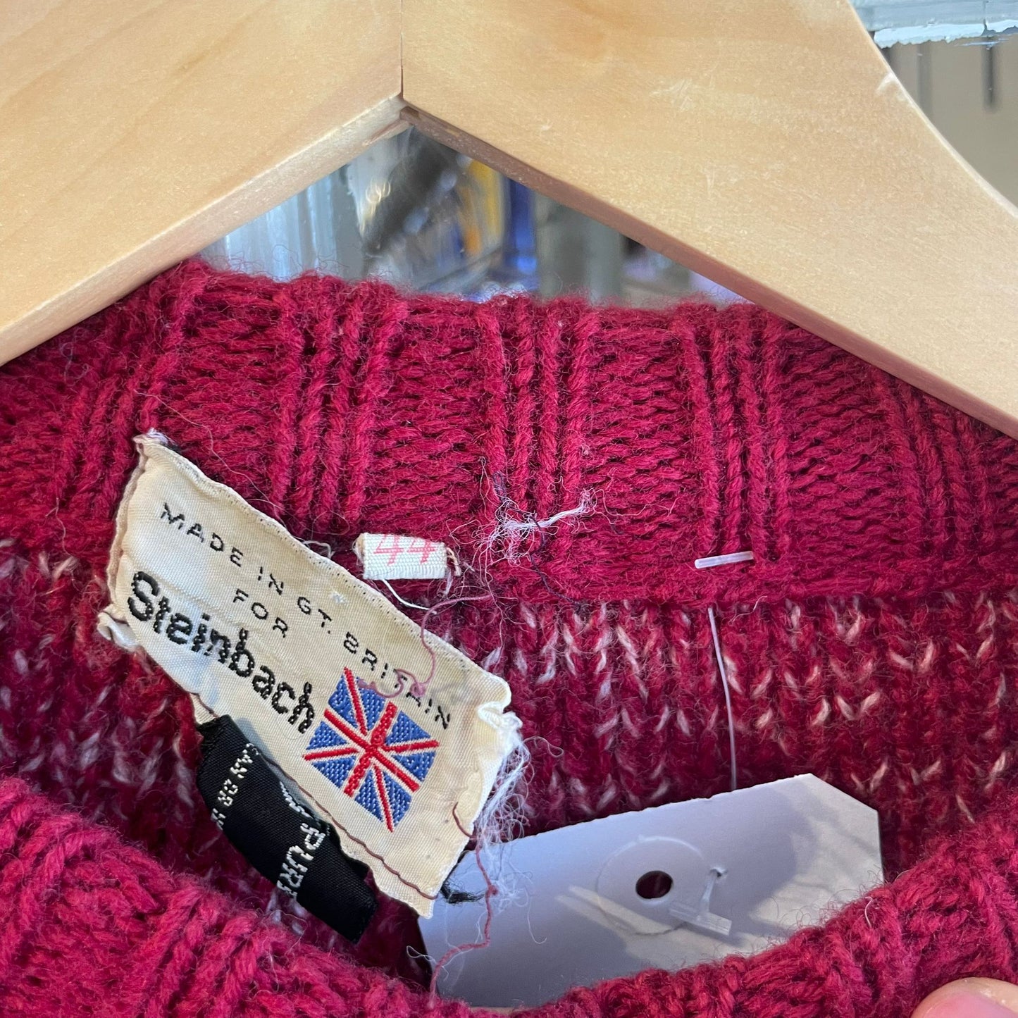 Vintage 60s/70s Maroon Red Knitted British Jumper