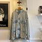 1970s Unusual Faded Blue Denim M65 Parka Style Jacket Coat