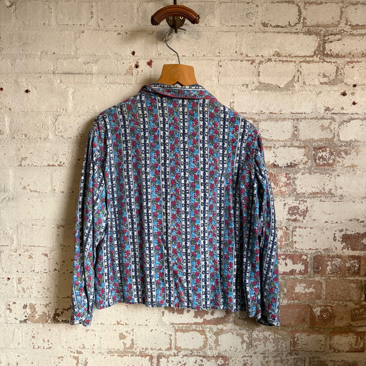 1950s Blue Paisley Patterned Button Shirt