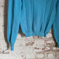 1950s Light Blue Wool British Cable Knitted Jumper