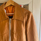 Vintage 70s/80s Tan Leather Zip Up Cropped Jacket