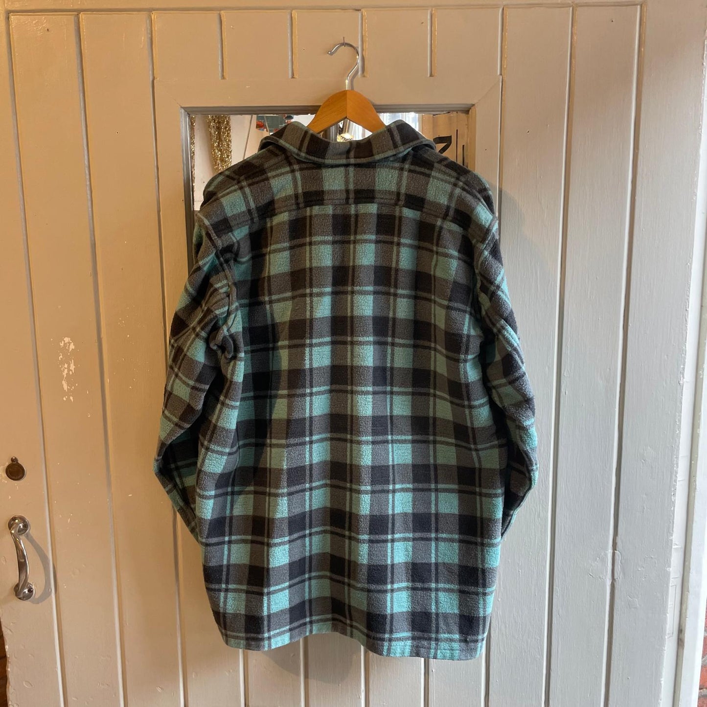 1980s Green and Black Moleskin Work Shirt