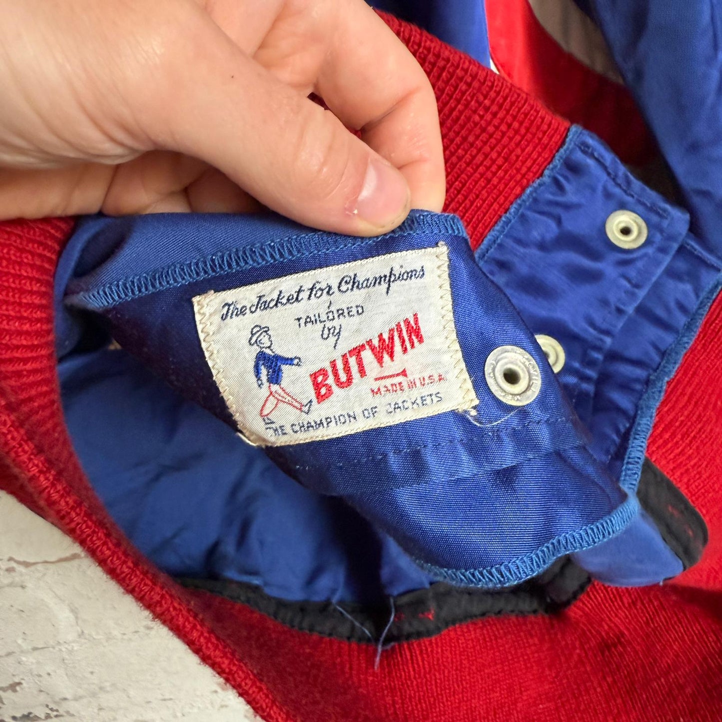 1950s Butwin US Military Satin Short Sleeved Varsity Jacket