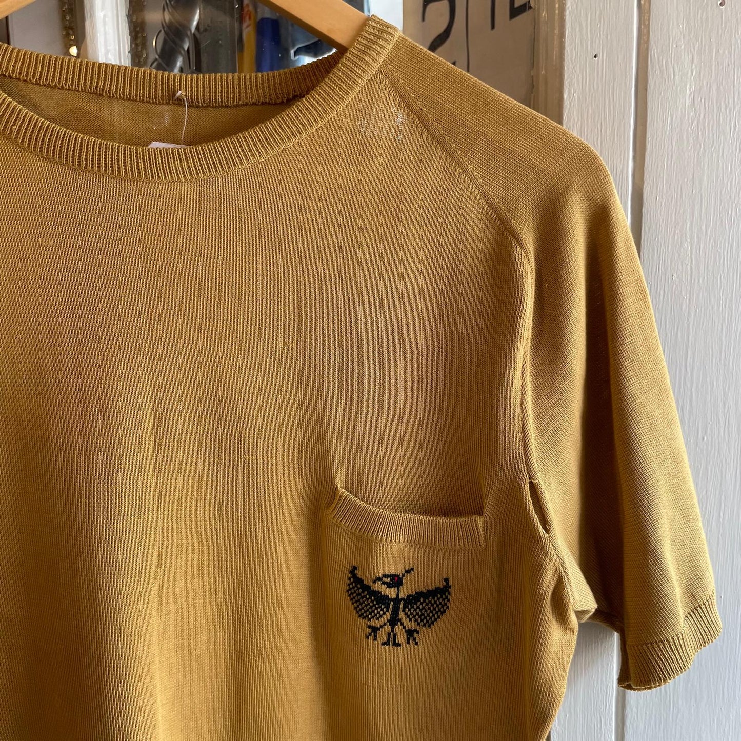 1960s Beige Knitted Pocket T-Shirt