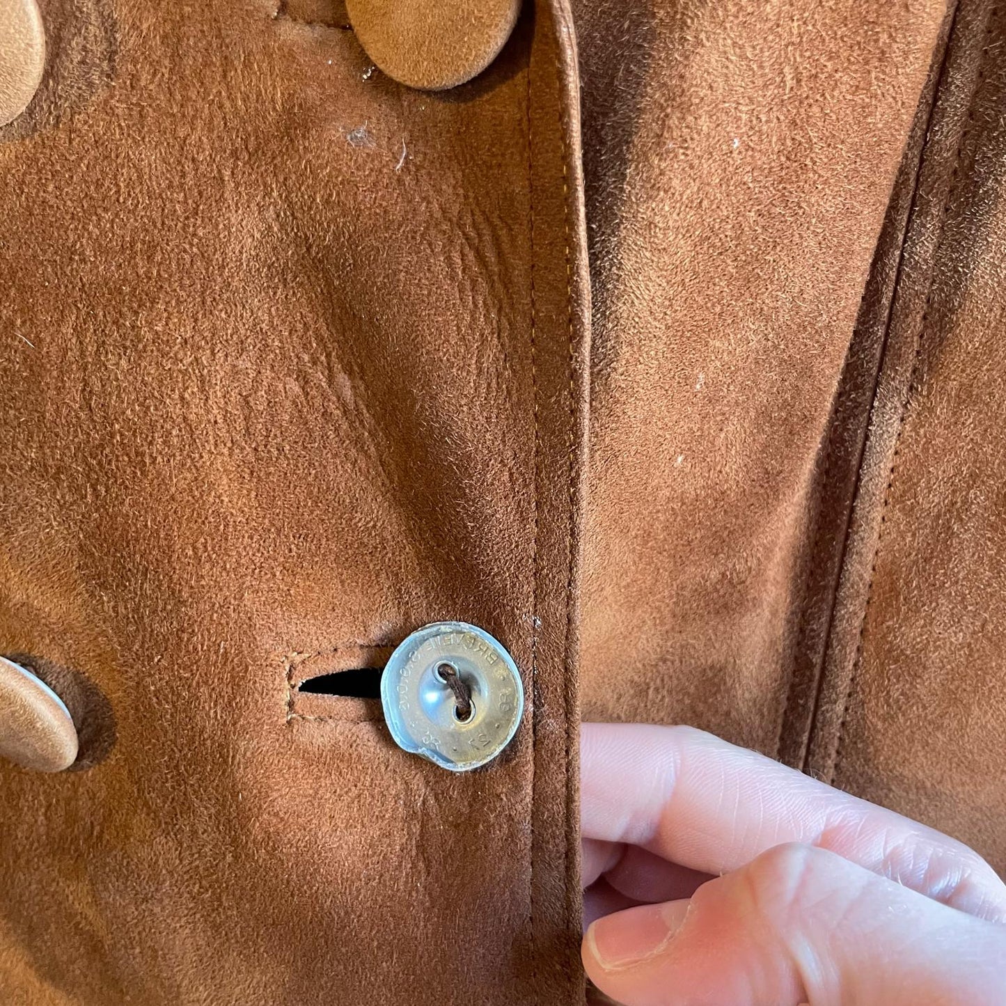 1960s Double breasted Brown Suede Long Coat