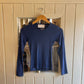 Vintage 70s/80s Navy Cotton Blank Long Sleeve Top