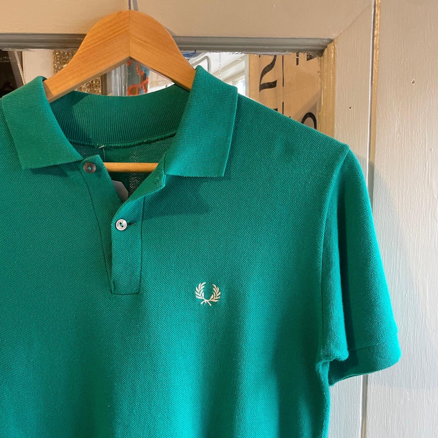 1980s Turquoise Green Fred Perry Polo Shirt