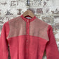 Vintage 1940s 1950s Pink Knitted Wool Cardigan Jumper