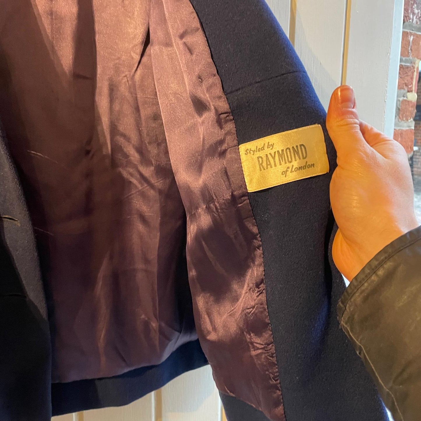 1950s Navy Wool Double Breasted Coat