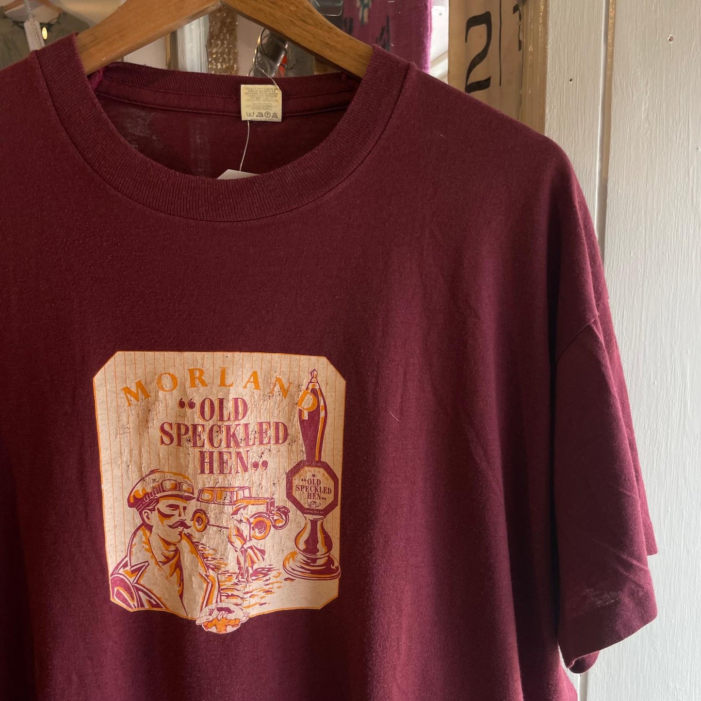 Vintage 90s Maroon Speckled Hen Graphic T-shirt
