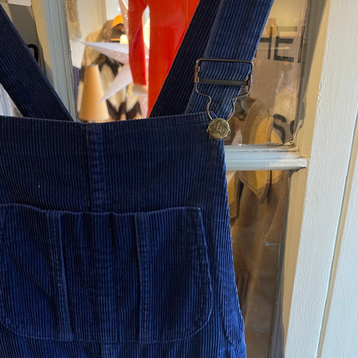 1970s Navy Blue Corduroy Dungarees Overalls