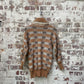 Vintage 1970s 1980s Beige Knitted Roll Neck Scottish Jumper