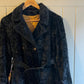 1970s Black Faux Fur Teddy Belted Coat Jacket