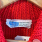 1960s Red Collared Knitted British Jumper Cardigan
