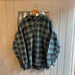 1980s Green and Black Moleskin Work Shirt