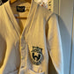 1960s Cream Wool Knitted Letterman Cardigan Jumper