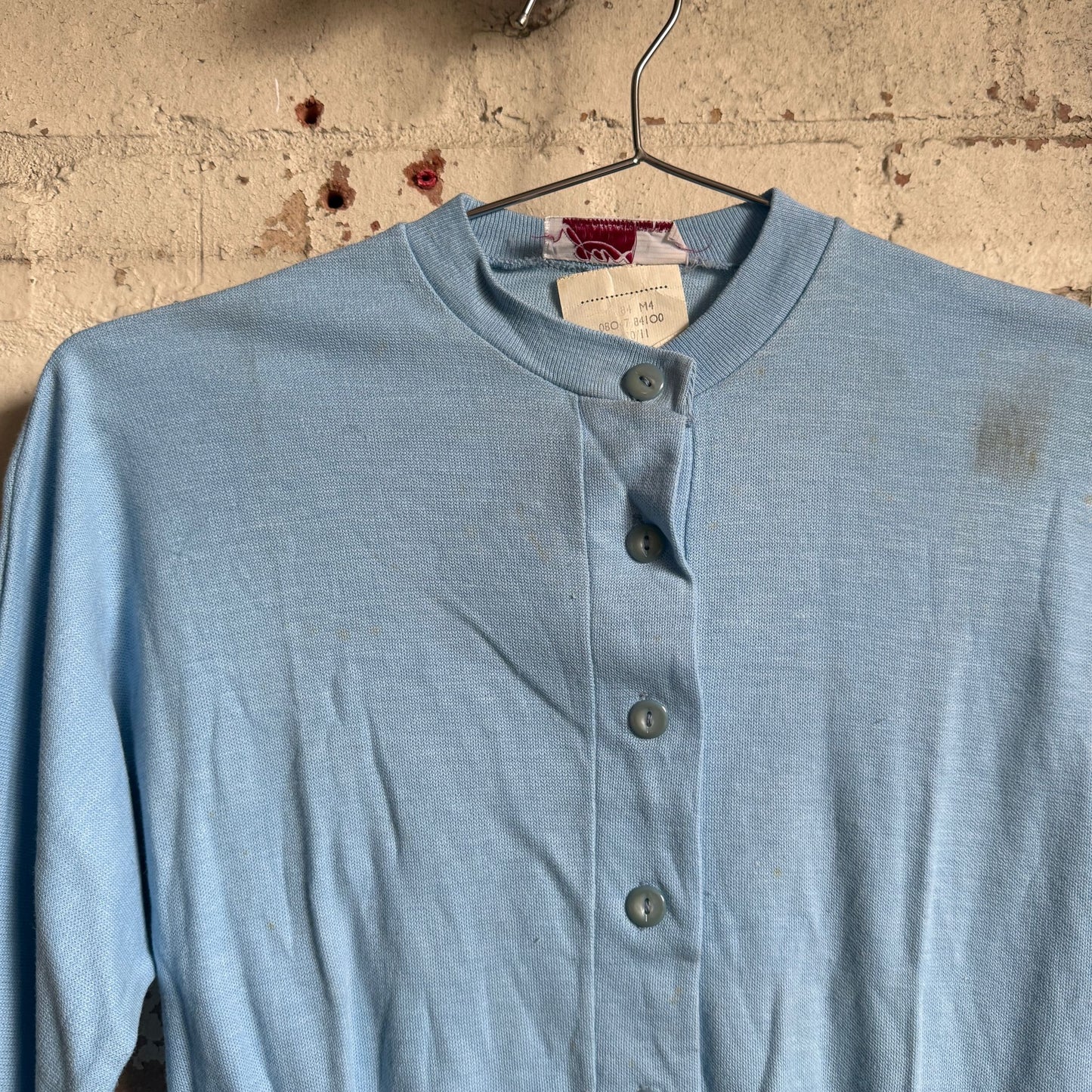 1960s Blue Cotton Button up Cardigan